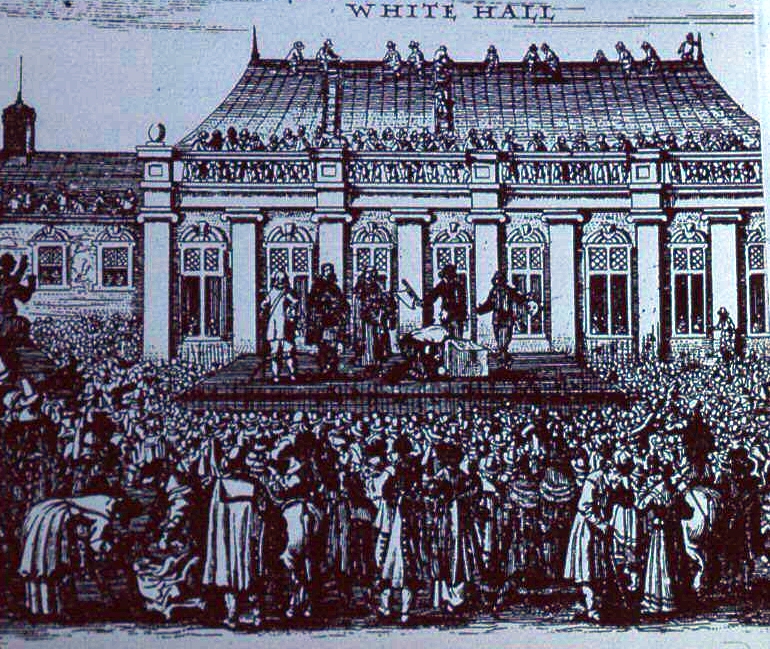 Execution of Charles I at the Banqueting Hall, Westminster from an old print.